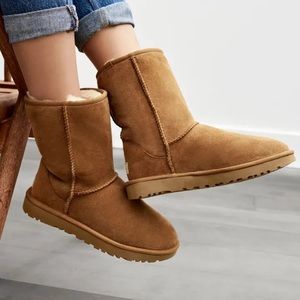 UGG Classic Fur Boots in Chestnut Suede